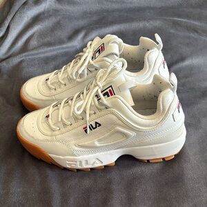 Fila White and Gum Sole Women's Sneakers